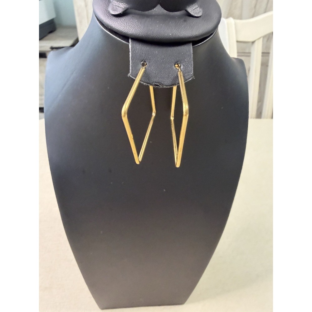 Stainless Steel Gold Square Hoop Earrings Geometric Minimalist Modern Chic Style